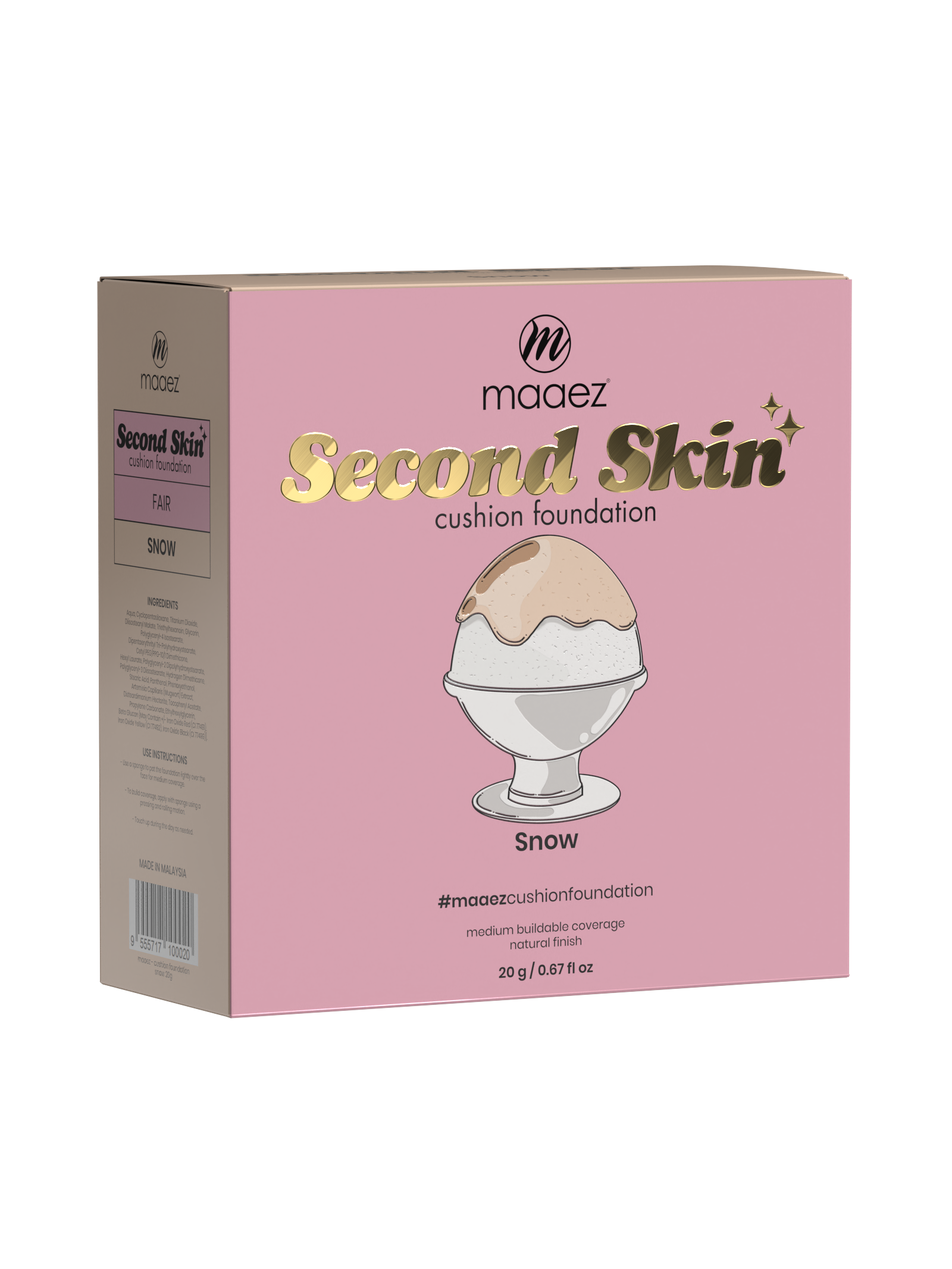 Maaez - Bedak Asas Kusyen | Cushion Foundation (Second Skin) (Snow)